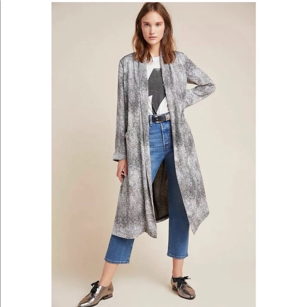Anthropologie BB Dakota Serpentine Snake Print Duster Jacket S